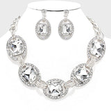 Crystal Rhinestone Link Evening Necklace
